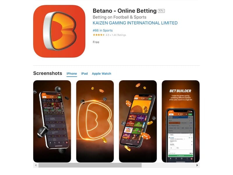 Приложение Betano для iOS — iPhone